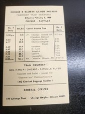 1968 Chicago & Eastern Illinois Railroad Passenger Train Timetable C&EI Flyer picture