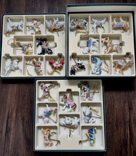 Vtg Lenox 1989 Christmas Carousel of Animals Ornaments Complete Set w/Box No COA picture