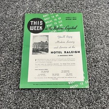 1959 Hotel Raleigh In The Nations Capitol Official Guide Vintage picture