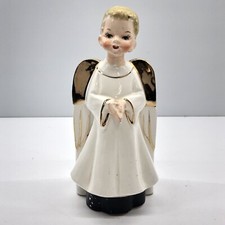 Vintage Ucago Angel Planter Choir Boy Made In Japan Angel Gold Wings Wall Pocket picture