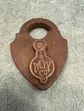 Antique Late 19th Century Civil War Era Padlock lock Mallory Wheeler M & W Co picture