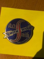 Rare Metal With Enamel Vintage A.O. Smithway Smith Corp. Metal Plaque? Cap? picture
