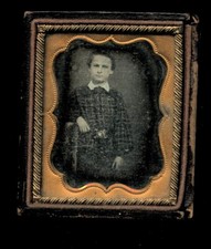 Unusual Obituary ID'd Maryland Boy ARTHUR SHRIVER 1/9 Daguerreotype 1850s Photo picture