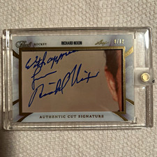 Leaf 2017-18 Pearl Hockey Richard Nixon Cut Signature Auto CS-RN1 12 Print picture