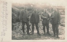 WWI German Soldiers RPPC Feldpost Postcard 1916 Military Uniforms picture
