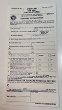UNITED STATES 🇺🇲 ONE UNUSED CUSTOMS DECLARATION FORM 6059B CIRCA EARLY 2000's picture
