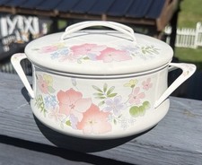 KOBE Courtney Metal Enamelware Covered Saucepan Pastel Flowers💐 Japan VGC CLEAN picture