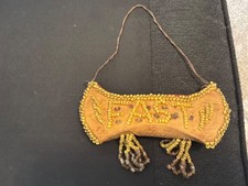 Antique Native American IROQUOIS  “Fast Boat”  Hand Beaded Canoe Souvenir C 1905 picture
