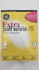 GE 75 Watt Extra Soft White Light Bulb Old Stock 1150 Lumens A19 picture