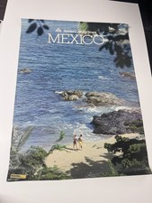 1981 American Airlines Mexico Travel Poster Beach Vintage Original 30