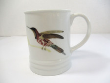 Fringe Studio White Ceramic Coffee Mug Humming Bird Botanical 4-1/8