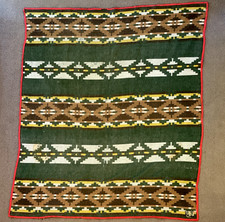 Antique Oregon City Woolen Mills Indian Trade Blanket DISTRESSED 1920s Green picture