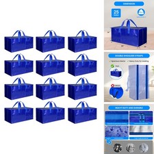Simple Deluxe 12 Pack Extra Large Moving Bags Blue Backpack Straps picture