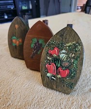 Wood Iron Shaped Clothespin Clip Lot (3) Vintage Various 5