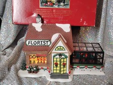 St Nicholas Square Christmas Village Light Up Building Greenhouse & Florist picture