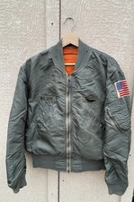 Vintage 1969 Alpha Industries Bomber Jacket Large L-2B Flight Vietnam USAF Green picture