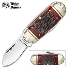 RIDGE RUNNER: MINI ELEPHANT TOE RED JIG BONE 2 BLADE POCKET KNIFE 6.25 inch NEW picture