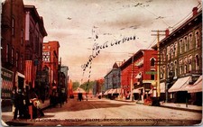Davenport IA Brady St looking North from Second St Postcard used 1909 picture
