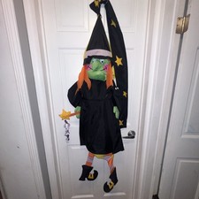 Vintage Halloween Windsport Ganz 3-D Witch Windsock 4'3