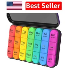 PULIV Weekly Pill Organizer 3 Times a Day Portable Travel Pill Box 7 Day with... picture