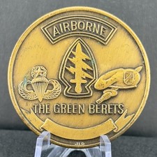 Authentic Early 20th SFG (Airborne) Green Berets Challenge Coin, Maker Marked picture