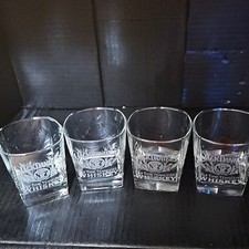 Jack Daniel's Old No. 7 Old Time Tennessee Whiskey Clear Glasses Set of 4 picture