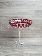 Vtg Godinger King Louis Round Compote Ruby Red Clear Crystal Dessert Dish picture