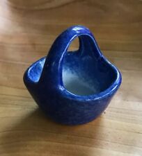 Enesco Blue Miniature Basket Pottery Ceramic Mini picture