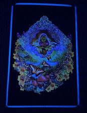 Vintage 1998 Musical Frog Michael Dubois Butterfly Clarinet Blacklight Poster picture