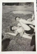 Vintage Photo Handsome Young Men Shirtless Affectionate Tickle Fight Gay Fun picture