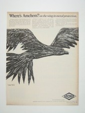 Vintage 1966 Amchem Metal Protection Print AD Bird Illustration Samuel Martin picture