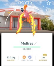 PokémonGo-Shiny Moltres XXS background-pokepark-Kanto-Trade Registered Or 30Days picture
