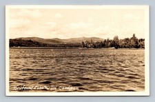 Vintage Sepia RPPC Newfound Lake & Mt Cardigan NH 1945 Postcard picture
