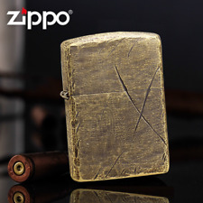 Brass Armor Wolf Knife Cut Zippo Lighter picture