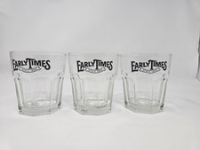 Early Times Kentucky Straight Bourbon Whiskey Glasses X3 Black Logo Vintage picture