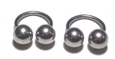 2- 14g 1/2 Big Sexy 10mm Ball horseshoe Ear Nipple Lip Ring SS 316L Hip Hop Hot picture