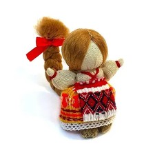 Ukrainian Motanka Doll Happiness Destiny Long Braid Embroidered Slavic Amulet picture
