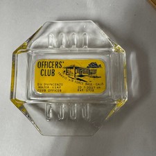 Vintage Travis Air Force Base Officers Club Glass Ashtray DV Divincenzo USAF picture