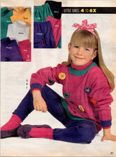 Vintage 1990s Little Girls Fashion Catalog Page Print Ad 4-6X Kids Apparel picture