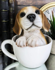 Ebros Adorable Teacup Beagle Dog Statue 5.5