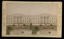 Large Stereoview Photograph, Hand Painted View Of The White House picture