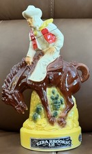 VINTAGE 1973 EZRA BROOKS COWBOY ON BUCKING BRONCO DECANTER picture
