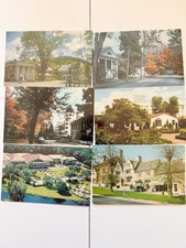 Lot of 6 Vintage Postcards Woodstock VT Chapman Park Hotel LA Burford England picture