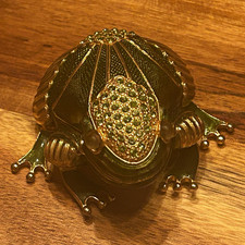 Rare Edgar Berebi Limited Edition Museum Gold Jeweled Frog Trinket Box Pristine picture