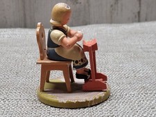 Vtg Erzgebirge LEICHSENRING Lacemaking Figurine Germany Wood Girl picture