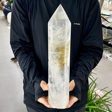 5.82LB Large Natural Clear White Crystal Obelisk Transparent Quartz Energy picture