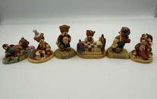 Cherished Teddies Christmas Holiday & Bedtime Figurines Lot of 6 picture