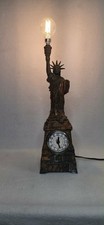 Vintage 1930’s Statue Of Liberty Clock Lamp United Clock Corp Brooklyn Working  picture