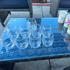 Crown Royal Etched Clear Glass Tumblers Lot of 8 Distillery Theme picture