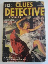 Clues Detective Stories Pulp Aug. 1937  GD   Ivy Frost in Skeletons Inc picture
